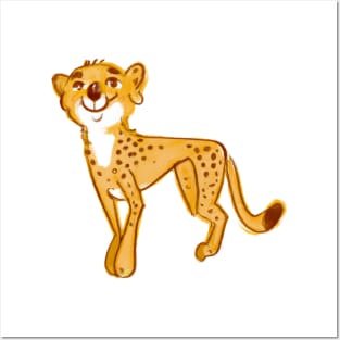 Cute Cheetah Drawing Posters and Art